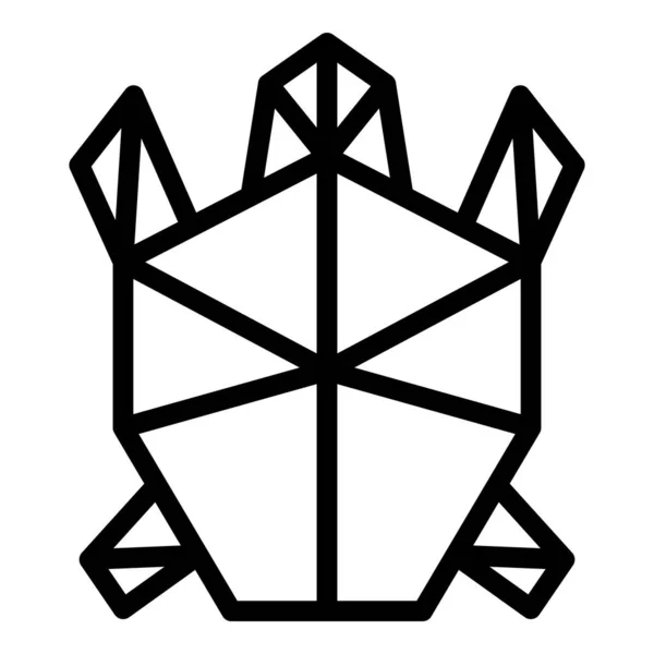 Ícone Origami Tartaruga Vetor Contorno Animal Geométrico Arte Papel — Vetor de Stock