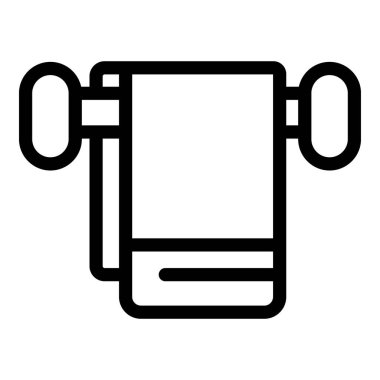 Banyo havlusu ikonu ana hat vektörü. Kumaş. Tekstil şeftalisi