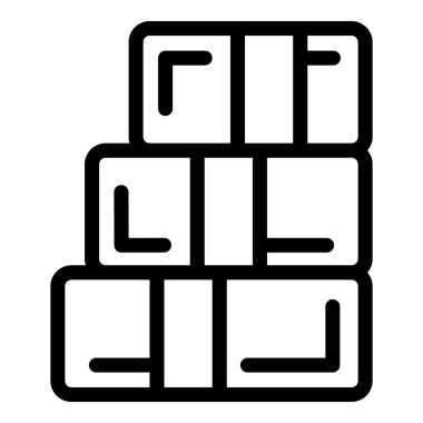 Spa banyosu ikonu ana hat vektörü. Havlu kumaşı. Banyo katlandı.