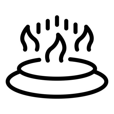 Spa mum ikonu ana hatları vektörü. Havlu kumaşı. Yığın katlandı