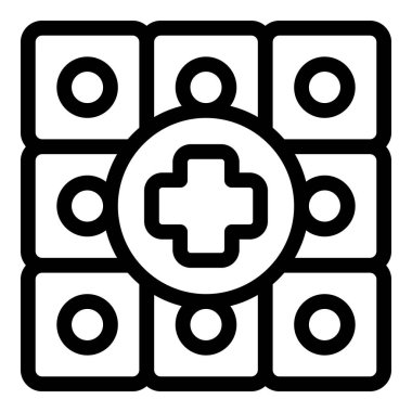 Cilt tıbbi yardım ikonu ana hatları vektörü. Sağlık tedavisi. Yüz hastalığı