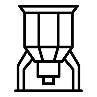 Fabrika ekipmanı ikonu ana hat vektörü. Cam üretimi. Pencere pvc