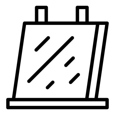 Çizgi cam yapım ikonu ana hat vektörü. Çiğ yaprak. Karıştırılıyor