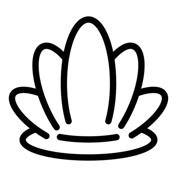 Вектор Контуру Піктограми Spa Lotus Рушник Чистий Домашня Ванна — стоковий вектор