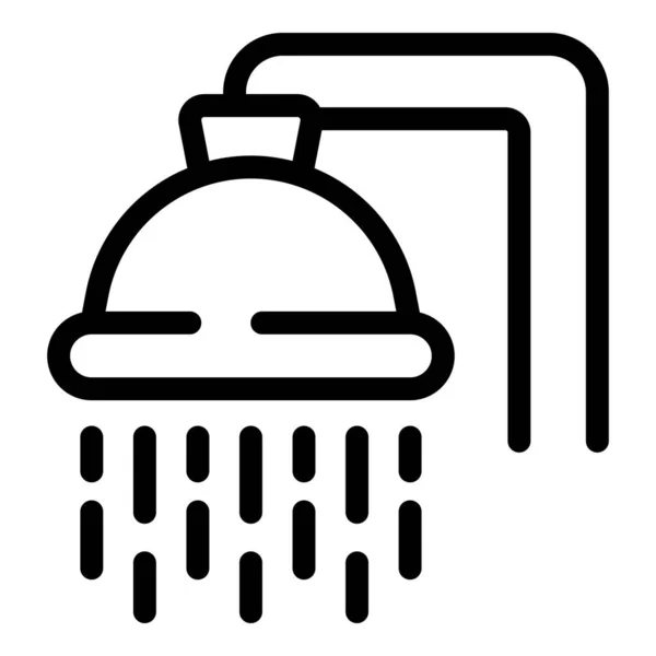 Spa Shower Icon Outline Vector Towel Fabric Textile Bathroom — Stock Vector