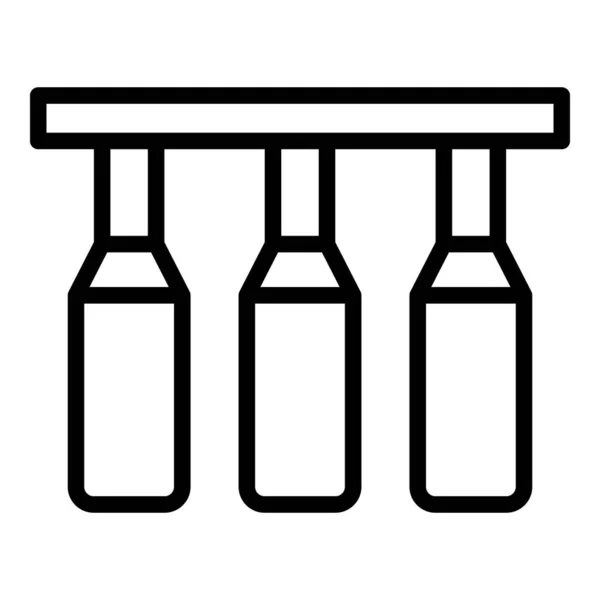 Flaschenliniensymbol Umrissvektor Glasproduktion Fenstersonne — Stockvektor