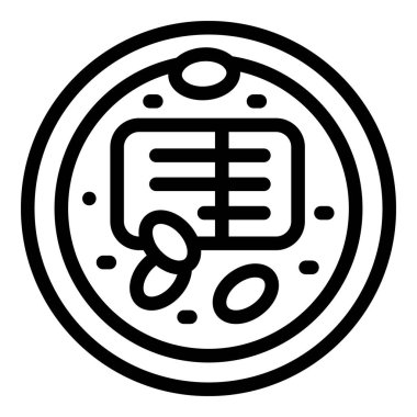 Turta yemek ikonu ana hatları vektörü. Lizbon yemeği. Yağda yumurta.