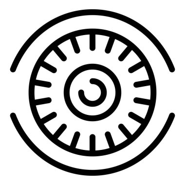 Göz bakım ikonu ana hatları vektörü. Optik görüş. Sağlık damlası