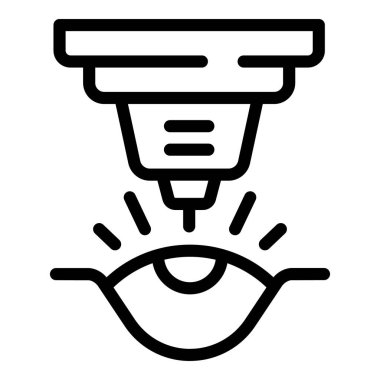 Lazer göz aygıtı ikonu ana hatları vektörü. Ameliyat gözlükleri. Vizyon düzeltmesi