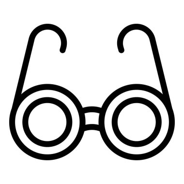 Gözlük cerrahi ikonu ana hatları vektörü. Bakım evi. Mercek testi