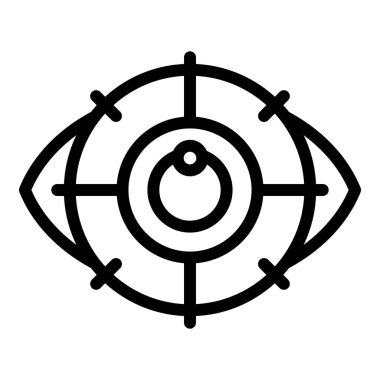 Lazer görüş düzeltme ikonu dış hat vektörü. Gözlük. Bakım kontrolü