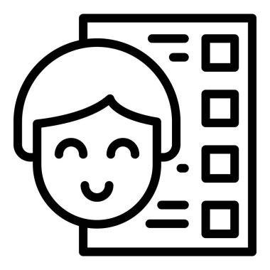 Kimlik listesi simge ana hatları vektörü. Kargo kamyonu. Teslimat servisi