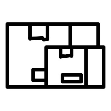 Lorry parsel simgesi ana hat vektörü. Kargo karavanı. Trafik Taşımacılığı