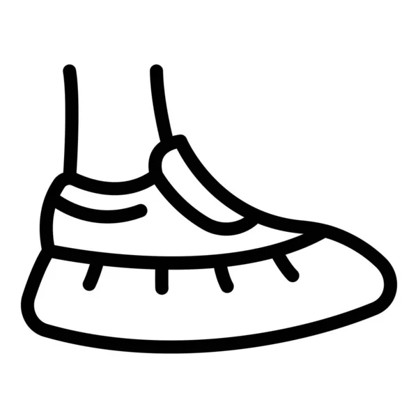 Доктор Обкладинка Взуття Піктограма Контур Вектор Костюм Ніг Медичне Взуття — стоковий вектор