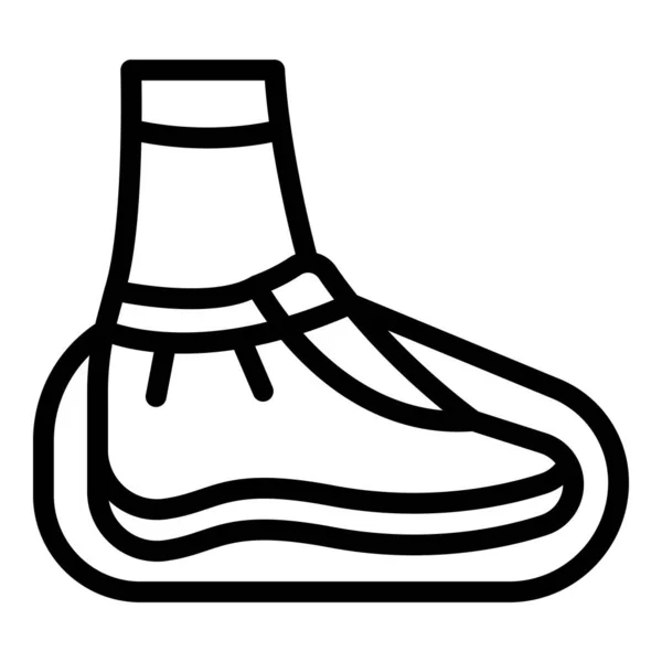 靴予防アイコンアウトラインベクトル 足の装備 安全手袋 — ストックベクタ