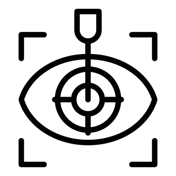Zielaugenlaserkorrektur Symbol Umrissvektor Augenoptiker Pflege Check — Stockvektor