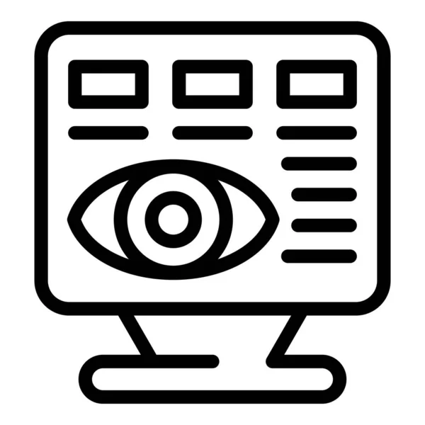 Test Eye Vision Icon Outline Vector Laser Correction Care Contact — Stock Vector