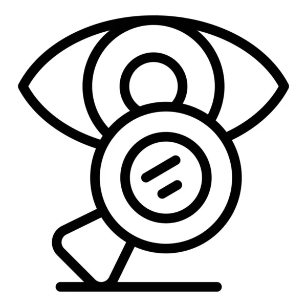Umrissvektor Des Augenvergrößerungssymbols Linsentest Okulistischer Tropfen — Stockvektor