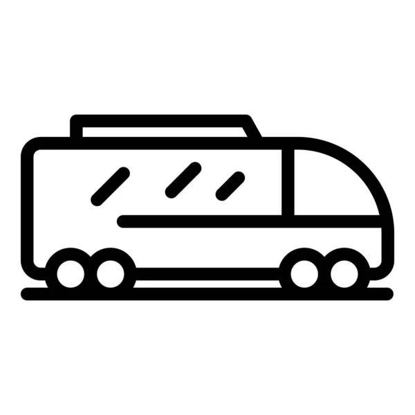 Kamyon Otobüsü Dağıtım Ikonu Ana Hatları Vektörü Minibüs Trafiği Aktar — Stok Vektör