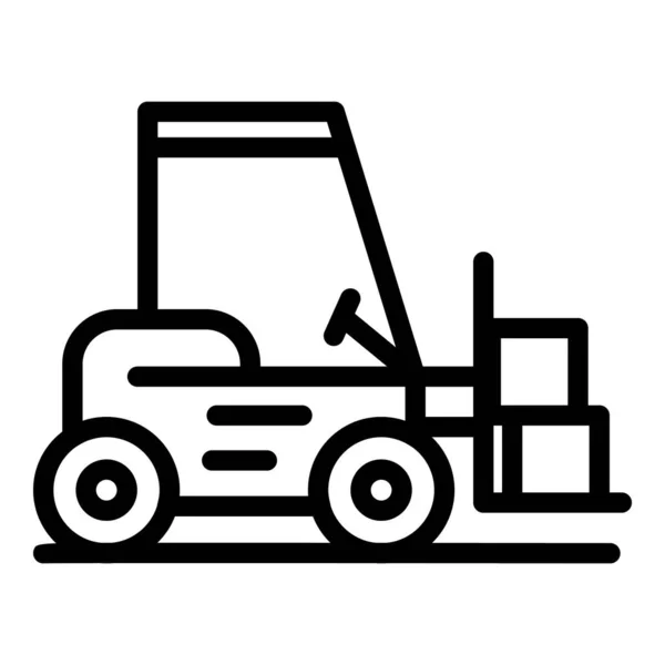 Ikona Wózka Widłowego Zarys Wektor Transport Drogowy Dostawa Ładunków — Wektor stockowy