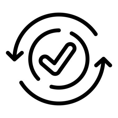 Uygulama onay simgesi ana hatları vektörü. Kredi finansmanı. Form damgası