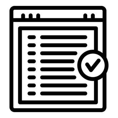 Çevrimiçi web form ikonu ana hatları vektörü. Kredi kartı. Onaylanmış kağıt