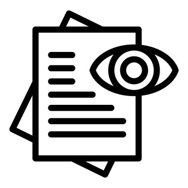 Kağıt simgesi dış hat vektörünü görüntüle. Kredi finansmanı. Form damgası