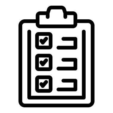 Pano simgesi ana hatları vektörü. Form kağıdı. Görev raporu