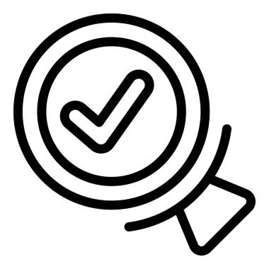 Onaylanmış arama simgesi ana hatları vektörü. Finans formu. Para raporu