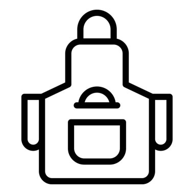 Önlük simgesi ana hat vektörü. Yemek kafesi. Öğle yemeği.