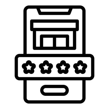 Restoran ikon anahat vektörünü arttırıyor. Alışveriş yemeği. Yemek büfesi