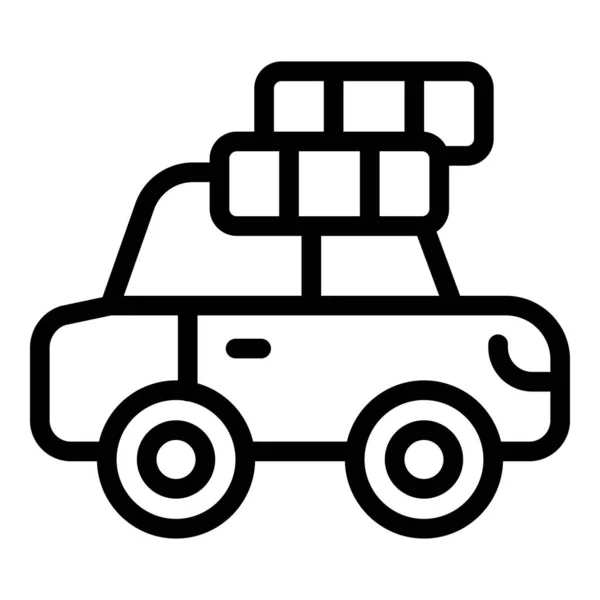 Ikon Layanan Mobil Garis Besar Vektor Semprotan Otomatis Ban Garasi - Stok Vektor