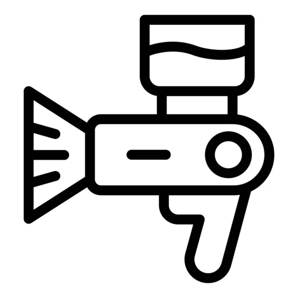 Pistolet Peinture Icône Contour Vecteur Pulvérisation Voiture Service Auto — Image vectorielle