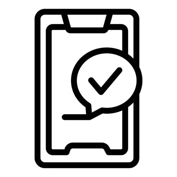 Smartphone Loan Icon Outline Vector Credit Finance Report Check — Stock Vector