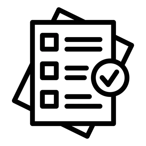 Document Controle Pictogram Omtrek Vector Formulier Papier Verslag Werkgelegenheid — Stockvector