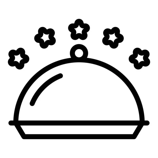 Tray Restaurant Icon Outline Vector Work Meal Dinner Lunch — Stock Vector