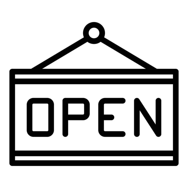 Öffnen Sie Den Umrissvektor Des Banner Symbols Lebensmittelladen Frühstücksbuffet — Stockvektor