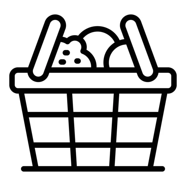 Shop Food Basket Icon Outline Vector Cafe Work Bar Meal — Stock Vector