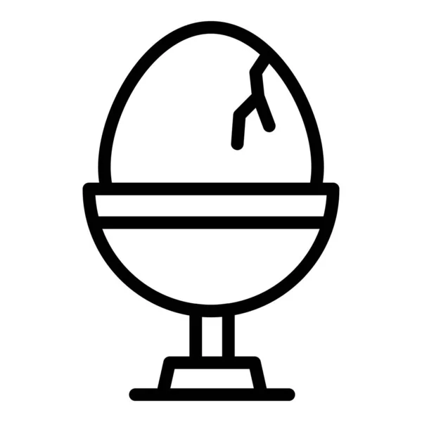Βρασμένο Διάνυσμα Περίγραμμα Εικονίδιο Αυγό Γεύμα Μπαρ Τρόφιμα Εστιατόριο — Διανυσματικό Αρχείο