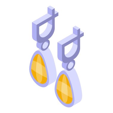 Kadın kulakları ikon izometrik vektörü. Kadın kıyafeti. Suç ortağı tişörtü