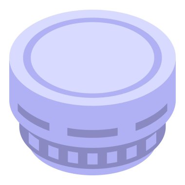 Duman dedektörü izometrik vektörünü ateşle. Alarm sensörü. Güvenli ev