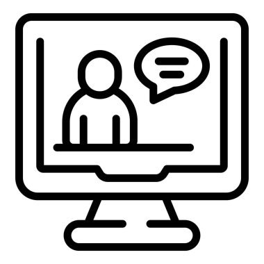 Görüntü arama simgesi ana hat vektörü. Özel ders. Okul online