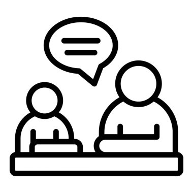 Özel ders simgesi ana hat vektörü. Öğretmenim. Sınıf öğretmeni