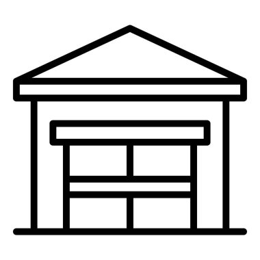 Çiftlik binası ikon ana hatları vektörü. İnek cinsi. Süt zebu