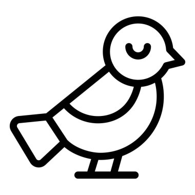 Erkek serçe simgesi ana hat vektörü. Uçan hayvan. Küçük sinek.