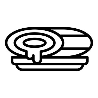 Brezilya yuvarlanma ikonu ana hat vektörü. Et kasesi. Tabak pişti.