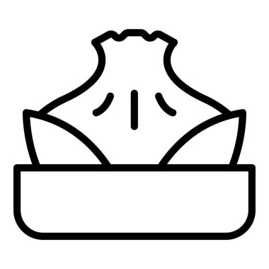 Bao baozi ikon ana hat vektörü. Ekmek. Çin buharı