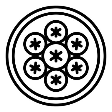 Tatlı baozi ikonu ana hatları vektörü. Tayvan yemeği. Güzel fırın.