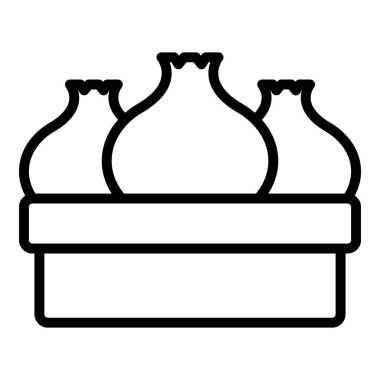 Taipei baozi simgesi ana hat vektörü. Dimsum yemeği. Asya buharı