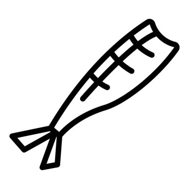 Baş ringa ikonu ana hat vektörü yok. Deniz balığı. Deniz ürünleri dükkanı